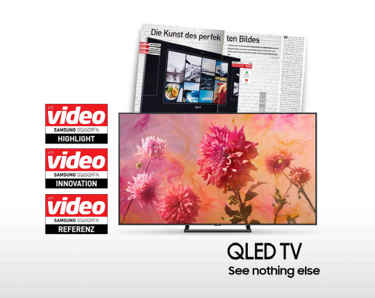 '비디오'지는 삼성 QLED TV Q9F 모델이 매체 창간 이래 최고점인 937점을 받았다고 발표했다. <삼성전자 제공>